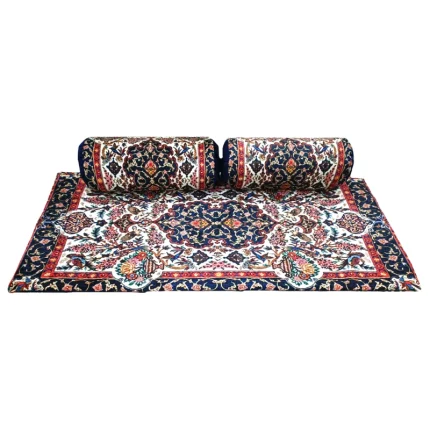 ست 3 تکه تشک و پشتی مدل مخمل سنتی