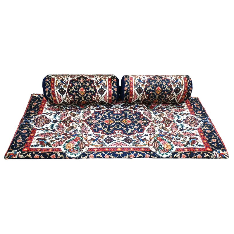 ست 3 تکه تشک و پشتی مدل مخمل سنتی